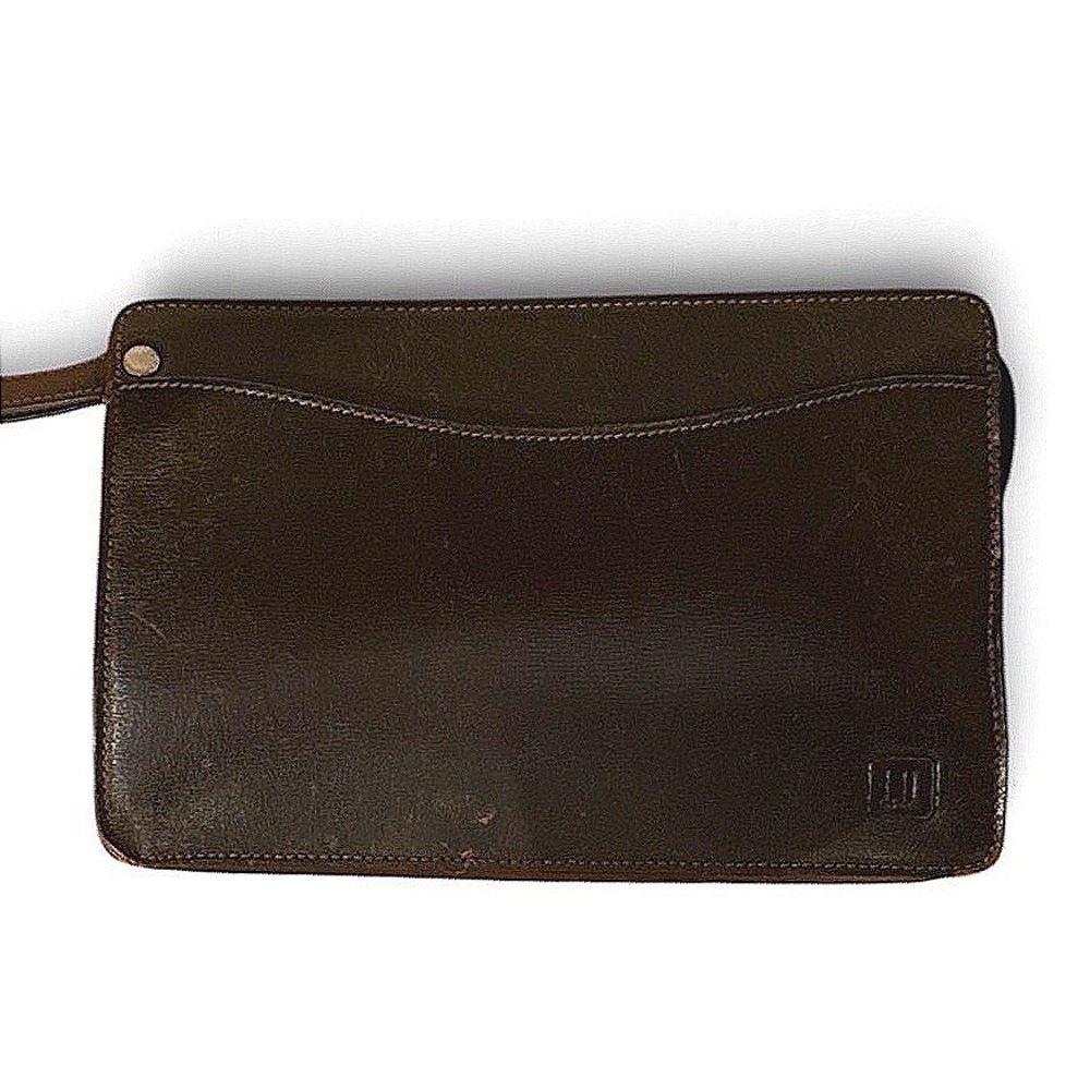 Alfred Dunhill Vintage Brown Leather Wristlet